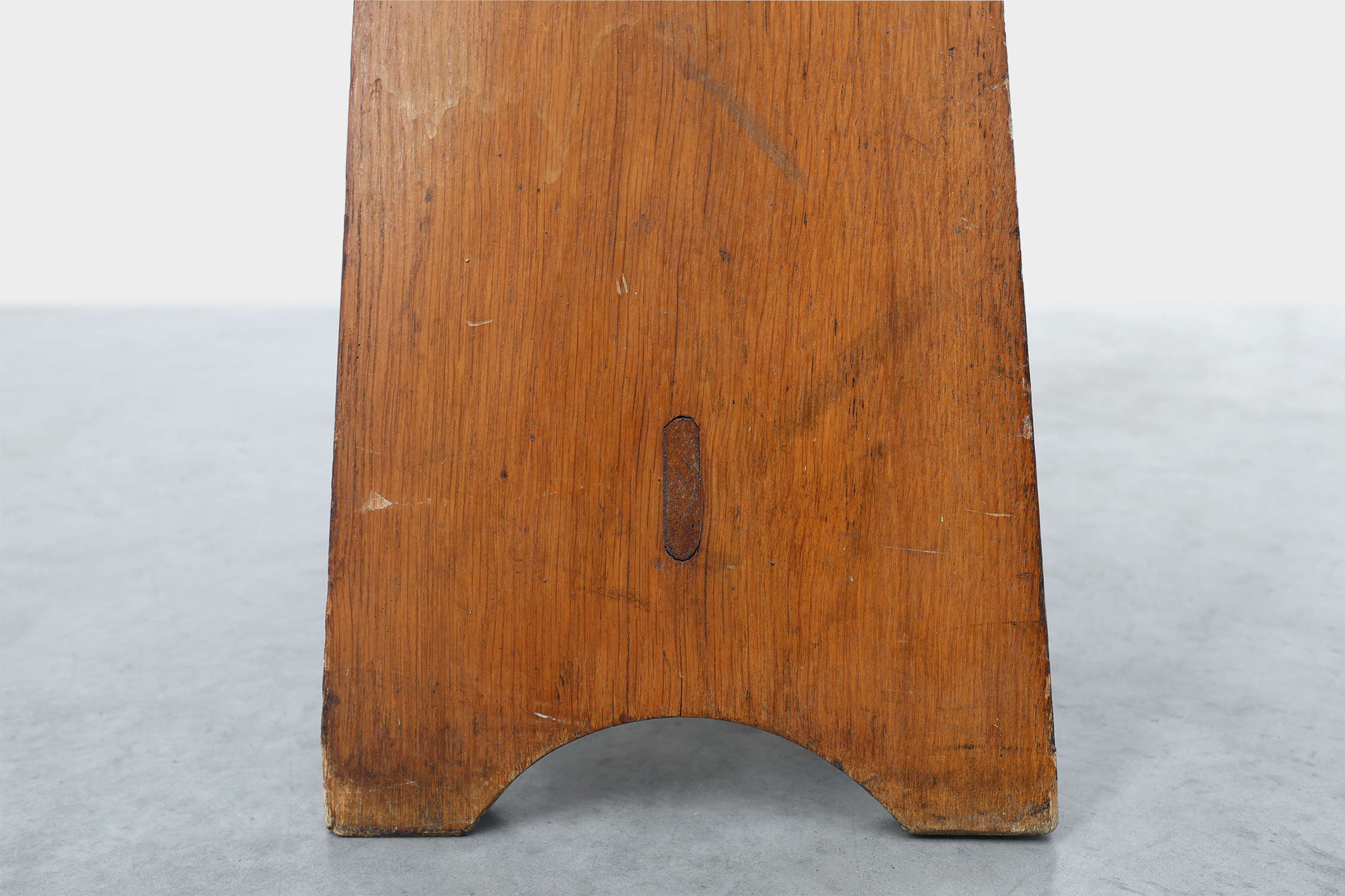 Rustic Pine Stool with Cut-Out Trestle Legs, Sweden, circa 1920thumbnail